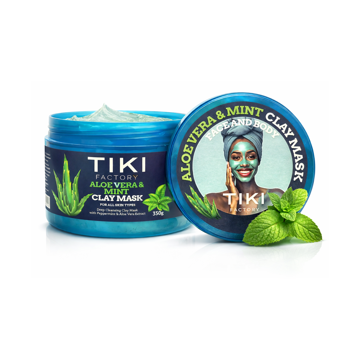 Tiki Factory Aloe Vera Mint Face Clay Mask 350mL