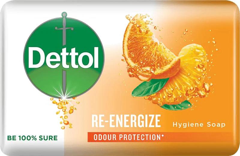 Dettol Re-Energize Citrus Antibacterial Bar Soap 100g